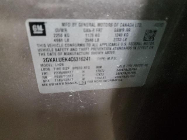 Zdjęcie 14 z aukcji – 2012 GMC TERRAIN SL z VIN 2GKALUEK4C6316241
