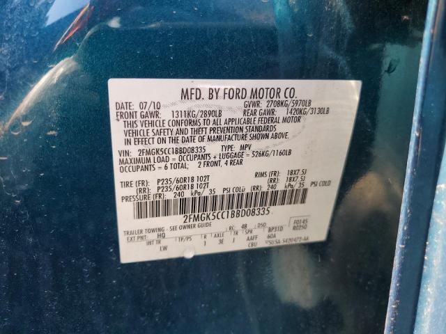 Photo 14 from auction – 2011 FORD FLEX SEL with VIN 2FMGK5CC1BBD08335