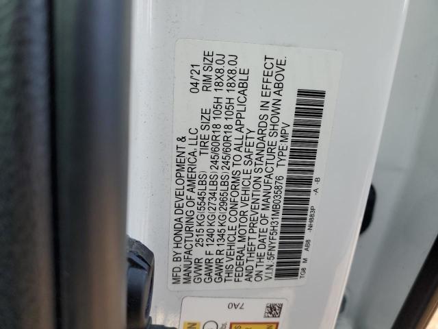 Foto 14 de la subasta – 2021 HONDA PILOT EX con VIN 5FNYF5H31MB035876