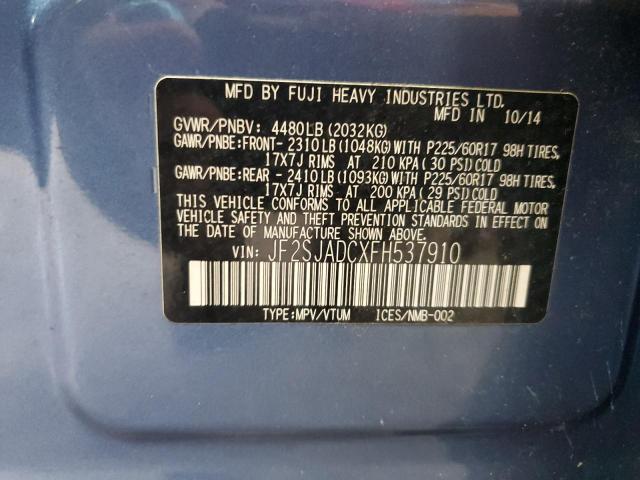 Photo 14 from auction – 2015 SUBARU FORESTER 2 with VIN JF2SJADCXFH537910