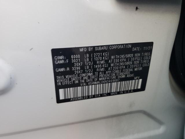 Photo 14 from auction – 2022 SUBARU ASCENT LIM with VIN 4S4WMALD6N3409687
