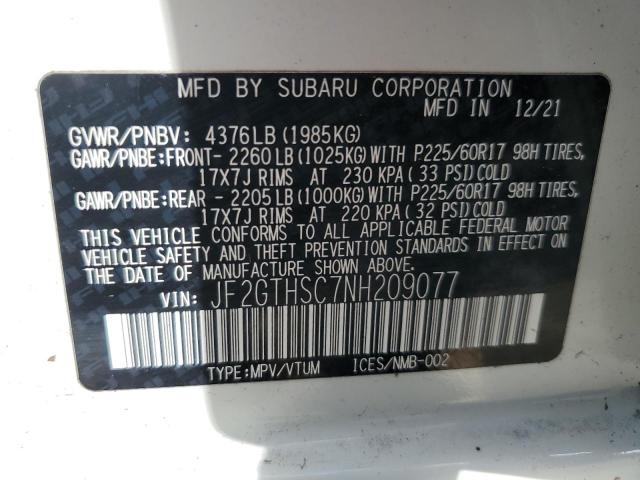 Photo 14 from auction – 2022 SUBARU CROSSTREK with VIN JF2GTHSC7NH209077