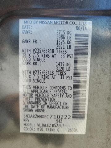 Photo 14 from auction – 2014 NISSAN PATHFINDER with VIN 5N1AR2MMXEC710222