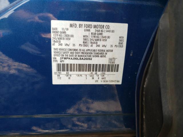 Photo 14 from auction – 2020 FORD EDGE SEL with VIN 2FMPK4J90LBA26092
