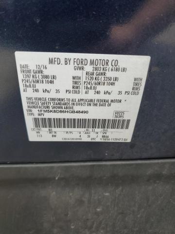 Photo 14 from auction – 2017 FORD EXPLORER X with VIN 1FM5K8D86HGB48490