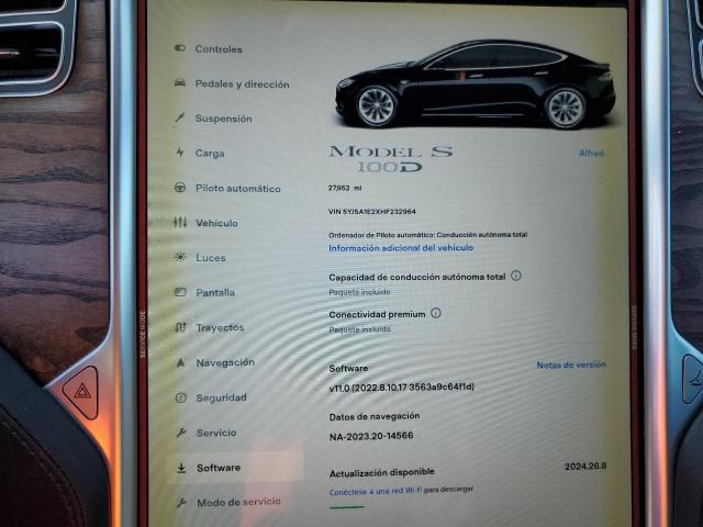 Photo 9 from auction – 2017 TESLA MODEL S with VIN 5YJSA1E2XHF232964