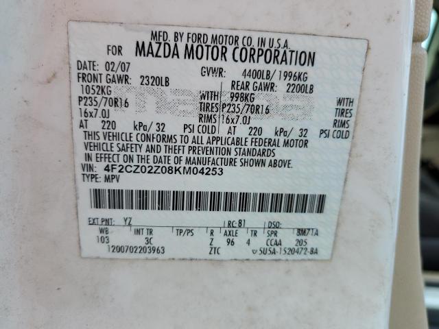 Photo 14 from auction – 2008 MAZDA TRIBUTE I with VIN 4F2CZ02Z08KM04253