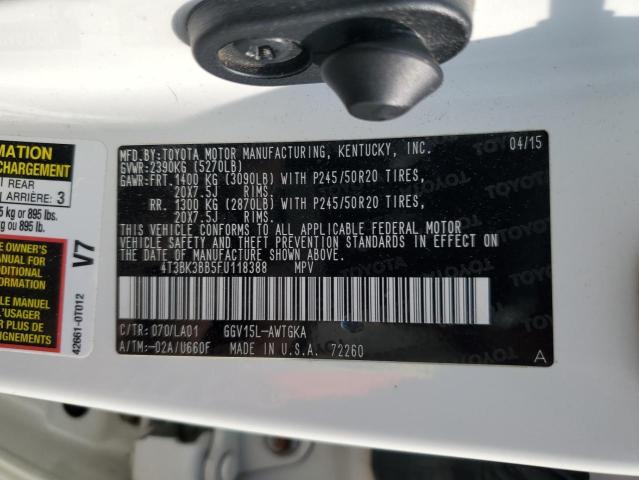 Photo 14 from auction – 2015 TOYOTA VENZA LE with VIN 4T3BK3BB5FU118388