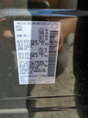Photo 14 from auction – 2016 NISSAN PATHFINDER with VIN 5N1AR2MM5GC634301