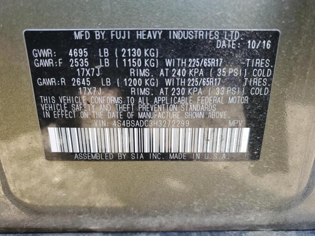 Photo 14 from auction – 2017 SUBARU OUTBACK 2.5I PREMIUM with VIN 4S4BSADC3H3272299