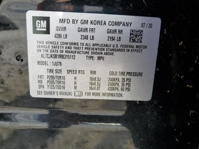 Photo 14 from auction – 2021 CHEVROLET TRAX LS with VIN KL7CJKSB1MB315112