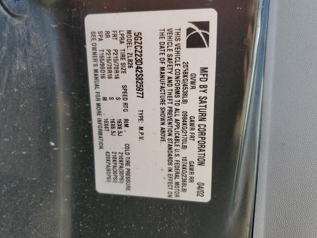Photo 14 from auction – 2002 SATURN VUE with VIN 5GZCZ23D42S825977