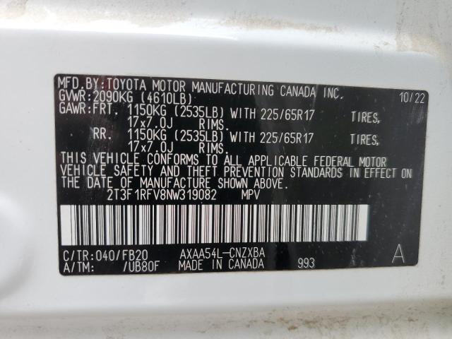 Photo 14 from auction – 2022 TOYOTA RAV4 LE with VIN 2T3F1RFV8NW319082