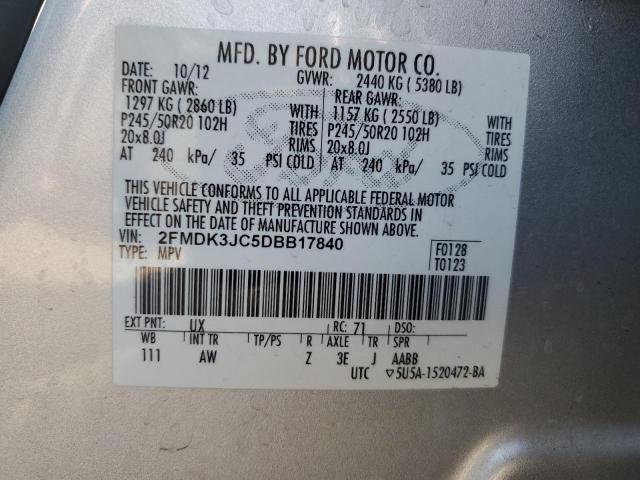 Photo 14 from auction – 2013 FORD EDGE SEL with VIN 2FMDK3JC5DBB17840