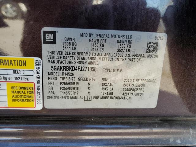Photo 14 from auction – 2015 BUICK ENCLAVE with VIN 5GAKRBKD4FJ271058