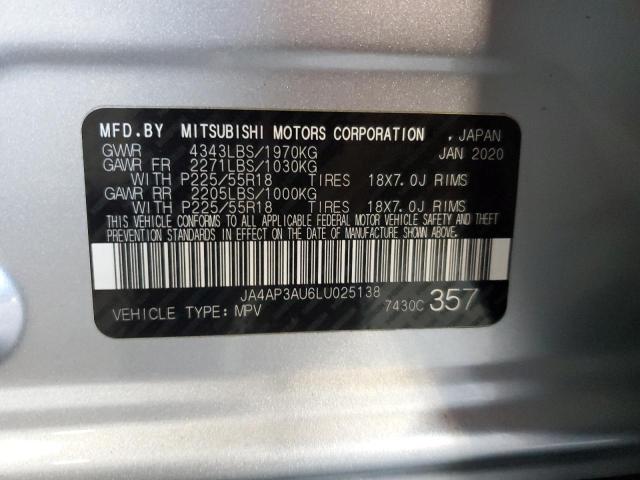 Photo 14 from auction – 2020 MITSUBISHI OUTLANDER with VIN JA4AP3AU6LU025138