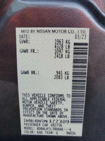 Photo 14 from auction – 2023 NISSAN ALTIMA SV with VIN 1N4BL4DV5PN377309