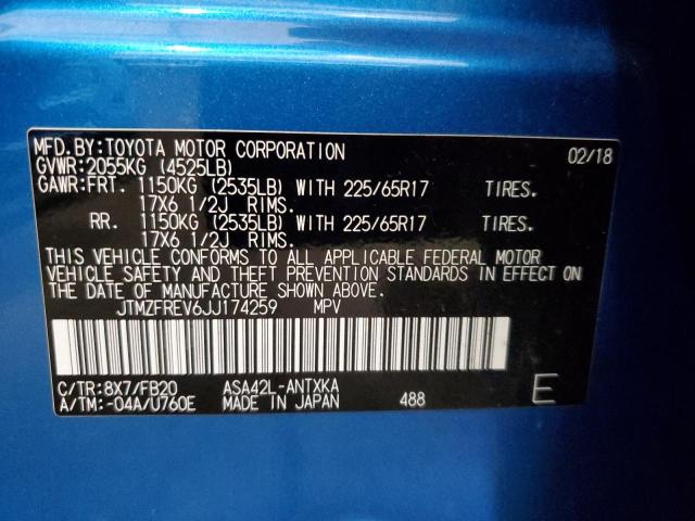 Photo 14 from auction – 2018 TOYOTA RAV4 LE with VIN JTMZFREV6JJ174259