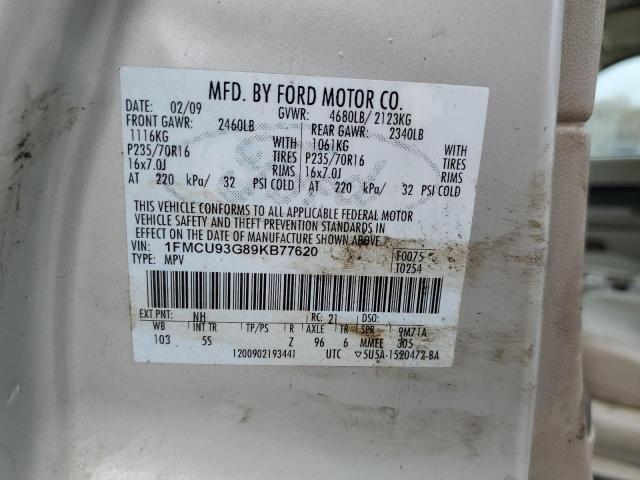Photo 14 from auction – 2009 FORD ESCAPE XLT with VIN 1FMCU93G89KB77620