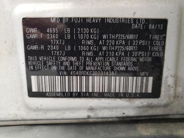 Photo 14 from auction – 2013 SUBARU OUTBACK 3. with VIN 4S4BRDKC3D2314387