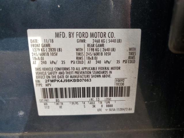 Photo 14 from auction – 2019 FORD EDGE SEL with VIN 2FMPK4J98KBB07663