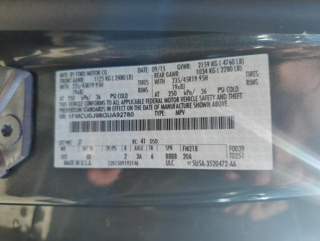 Photo 14 from auction – 2016 FORD ESCAPE TIT with VIN 1FMCU0J98GUA92780