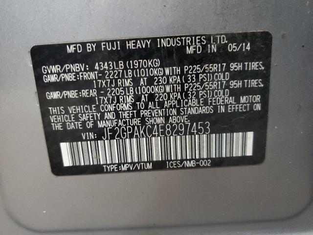 Photo 14 from auction – 2014 SUBARU XV CROSSTR with VIN JF2GPAKC4E8297453