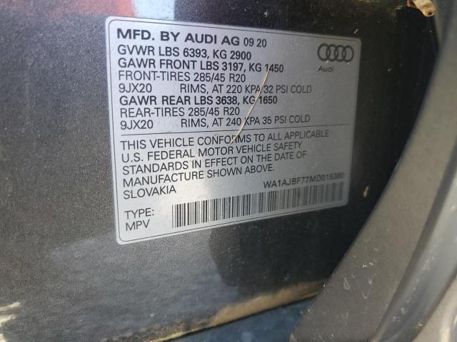 Photo 14 from auction – 2021 AUDI Q7 PREMIUM with VIN WA1AJBF77MD015380
