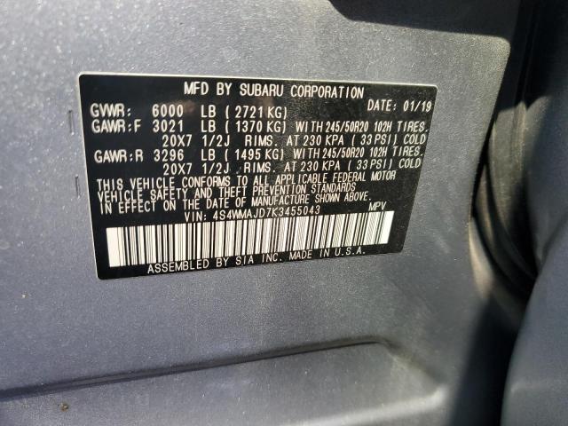 Photo 14 from auction – 2019 SUBARU ASCENT LIM with VIN 4S4WMAJD7K3455043