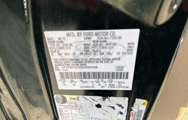 Photo 10 from auction – 2013 FORD F150 SUPER with VIN 1FTFW1EFXDKD07228