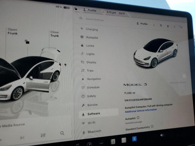 Photo 9 from auction – 2022 TESLA MODEL 3 with VIN 5YJ3E1EA4NF289480