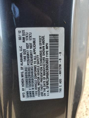 Photo 14 from auction – 2012 HONDA ODYSSEY EX with VIN 5FNRL5H66CB065803