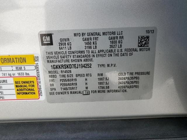Photo 14 from auction – 2014 GMC ACADIA SLT with VIN 1GKKRSKD7EJ194252