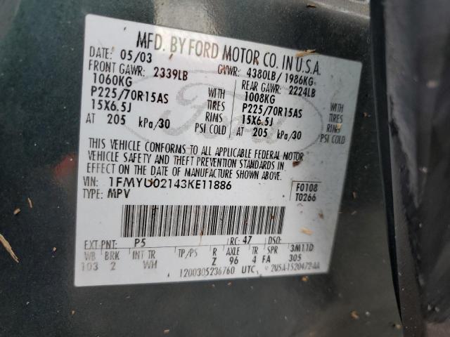 Photo 14 from auction – 2003 FORD ESCAPE XLS with VIN 1FMYU02143KE11886