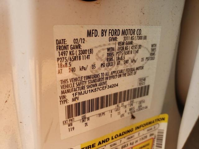 Photo 14 from auction – 2012 FORD EXPEDITION with VIN 1FMJU1K57CEF34204