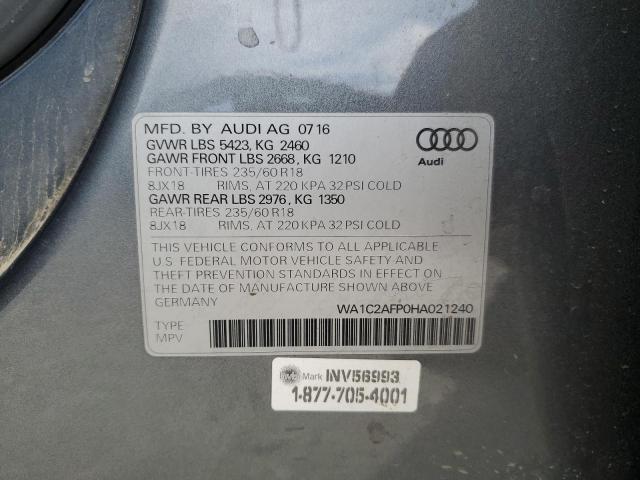Photo 14 from auction – 2017 AUDI Q5 PREMIUM with VIN WA1C2AFP0HA021240