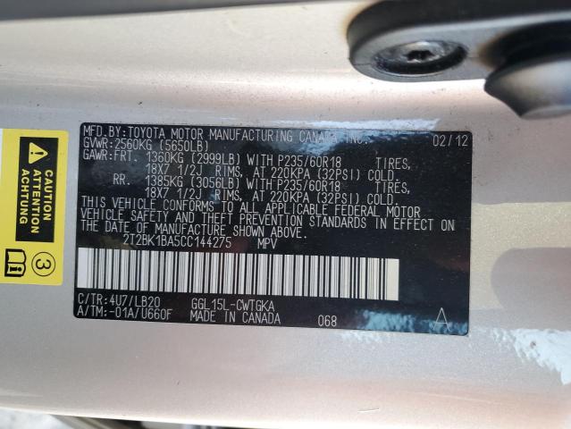 Photo 14 from auction – 2012 LEXUS RX 350 with VIN 2T2BK1BA5CC144275