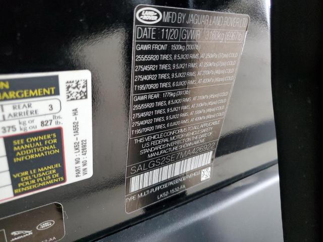 Photo 14 from auction – 2021 LAND ROVER RANGE ROVE with VIN SALGS2SE7MA426922