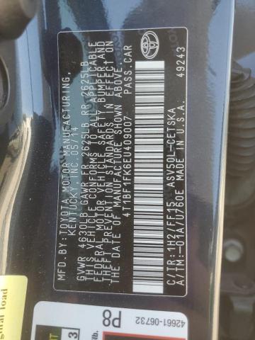Photo 10 from auction – 2014 TOYOTA CAMRY L with VIN 4T1BF1FK6EU409007