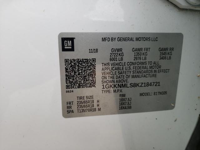 Photo 14 from auction – 2019 GMC ACADIA SLT with VIN 1GKKNMLS8KZ184721
