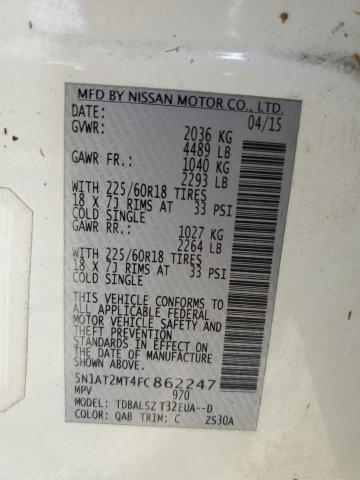Photo 14 from auction – 2015 NISSAN ROGUE S with VIN 5N1AT2MT4FC862247