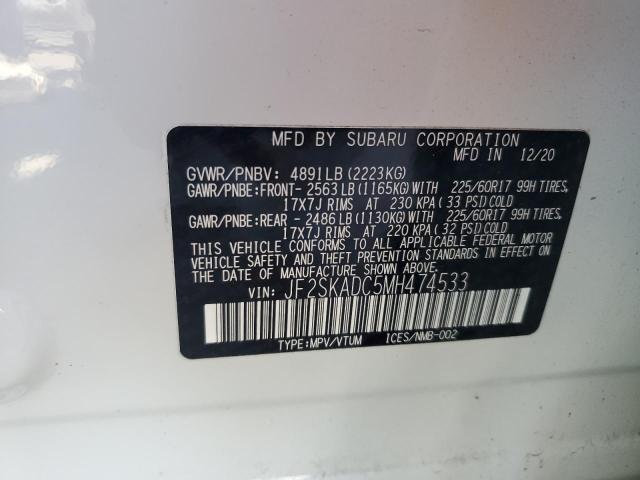 Photo 14 from auction – 2021 SUBARU FORESTER with VIN JF2SKADC5MH474533