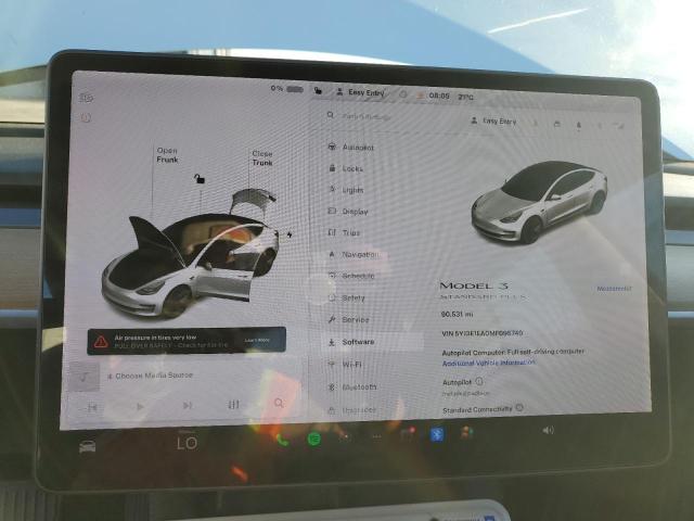 Photo 9 from auction – 2021 TESLA MODEL 3 with VIN 5YJ3E1EA0MF095740