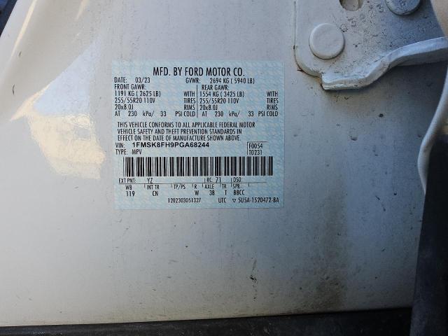Photo 14 from auction – 2023 FORD EXPLORER L with VIN 1FMSK8FH9PGA68244