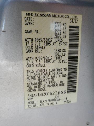 Photo 14 from auction – 2012 NISSAN PATHFINDER with VIN 5N1AR1NB2CC622656