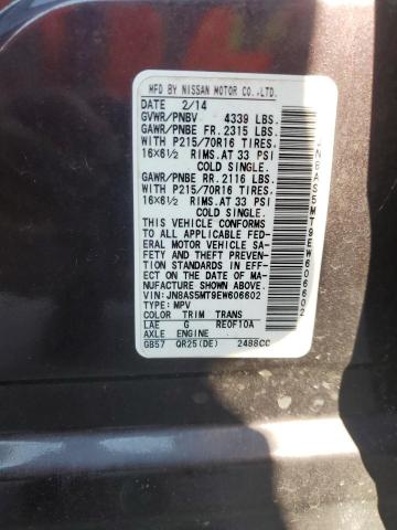 Photo 14 from auction – 2014 NISSAN ROGUE SELE with VIN JN8AS5MT9EW606602