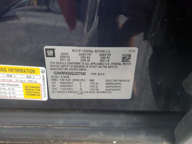 Photo 14 from auction – 2016 CHEVROLET TRAVERSE with VIN 1GNKRFKD2GJ227042