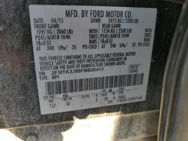 Photo 14 from auction – 2015 FORD EDGE SEL with VIN 2FMTK3J95FBB26413