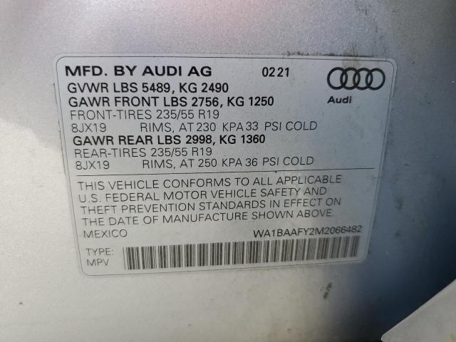 Photo 14 from auction – 2021 AUDI Q5 PREMIUM with VIN WA1BAAFY2M2066482