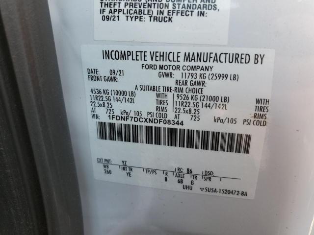 Photo 10 from auction – 2022 FORD F750 SUPER with VIN 1FDNF7DCXNDF08344